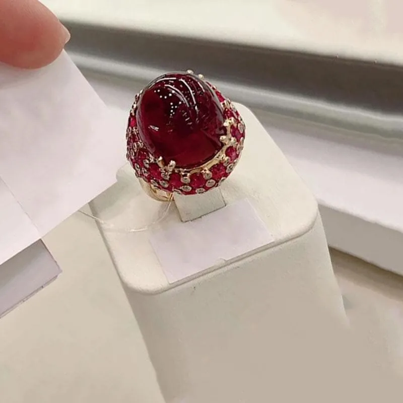 Ruby Cocktail Adjustable Ring