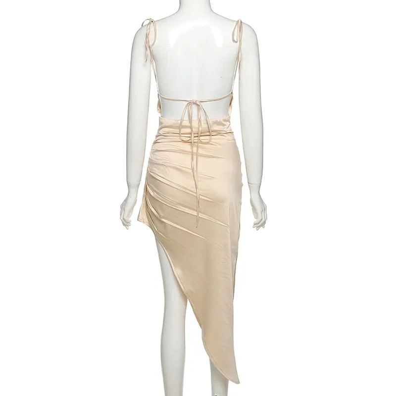 Satori Golden Ruched Dress