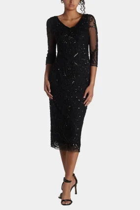 Sequin Bead Embellished Midi Dress