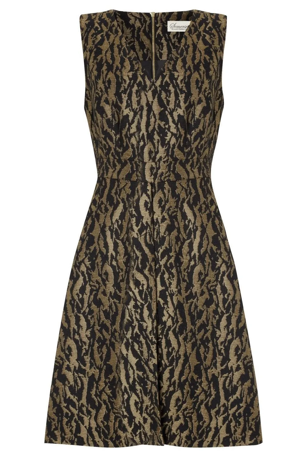 SOMERSET By Alice Temperley Black Jacquard Fit and Flare Dress (UK 10 - UK 12)