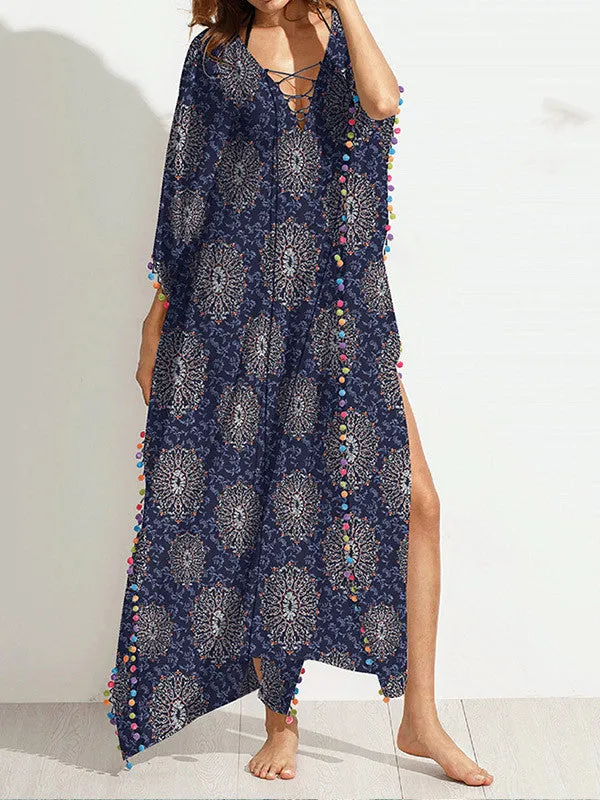 Summer Floral Loose Beach Maxi Dress