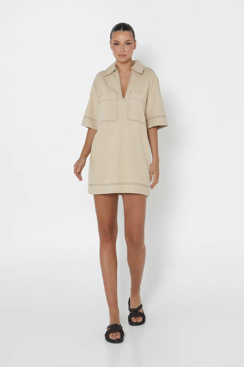 Tara Mini Dress | Stone