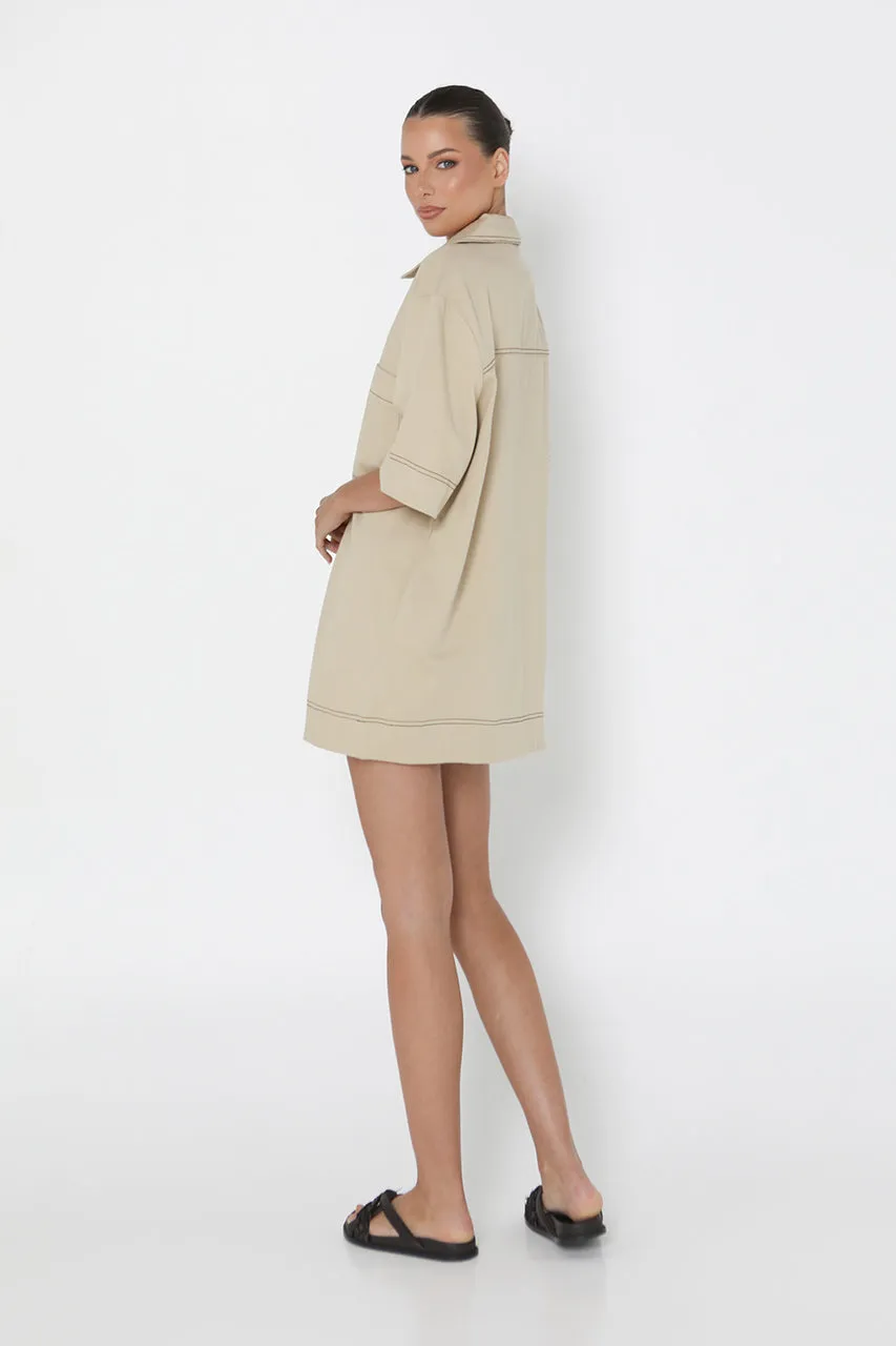 Tara Mini Dress | Stone