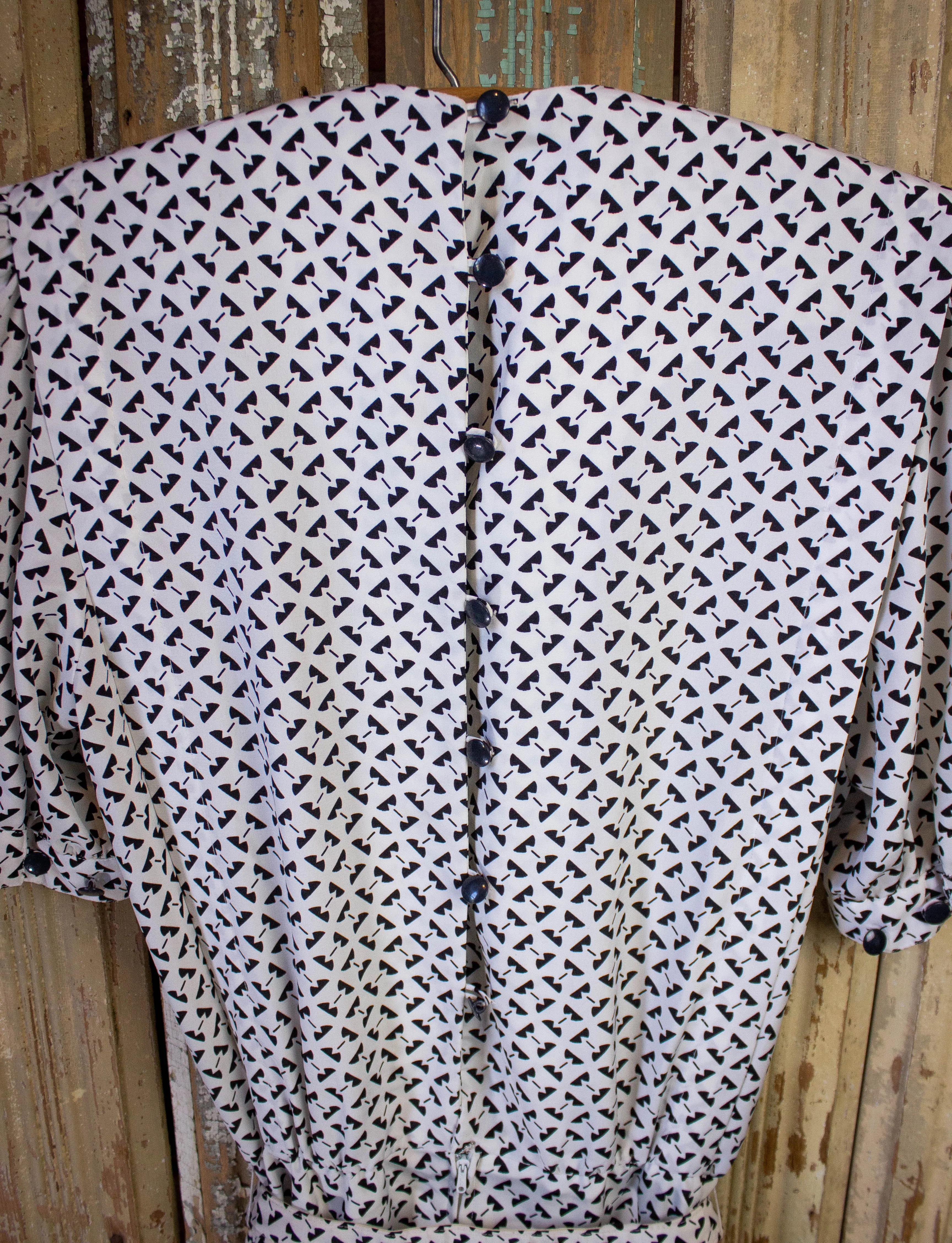 Vintage Liz Claiborne Black And White Geometric Deadstock Dress 1990s S