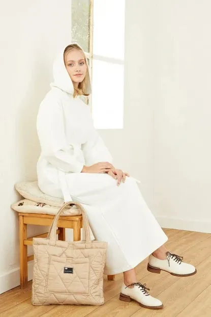 White 3-Thread Fleece Sports Dress - Ceylan Otantik