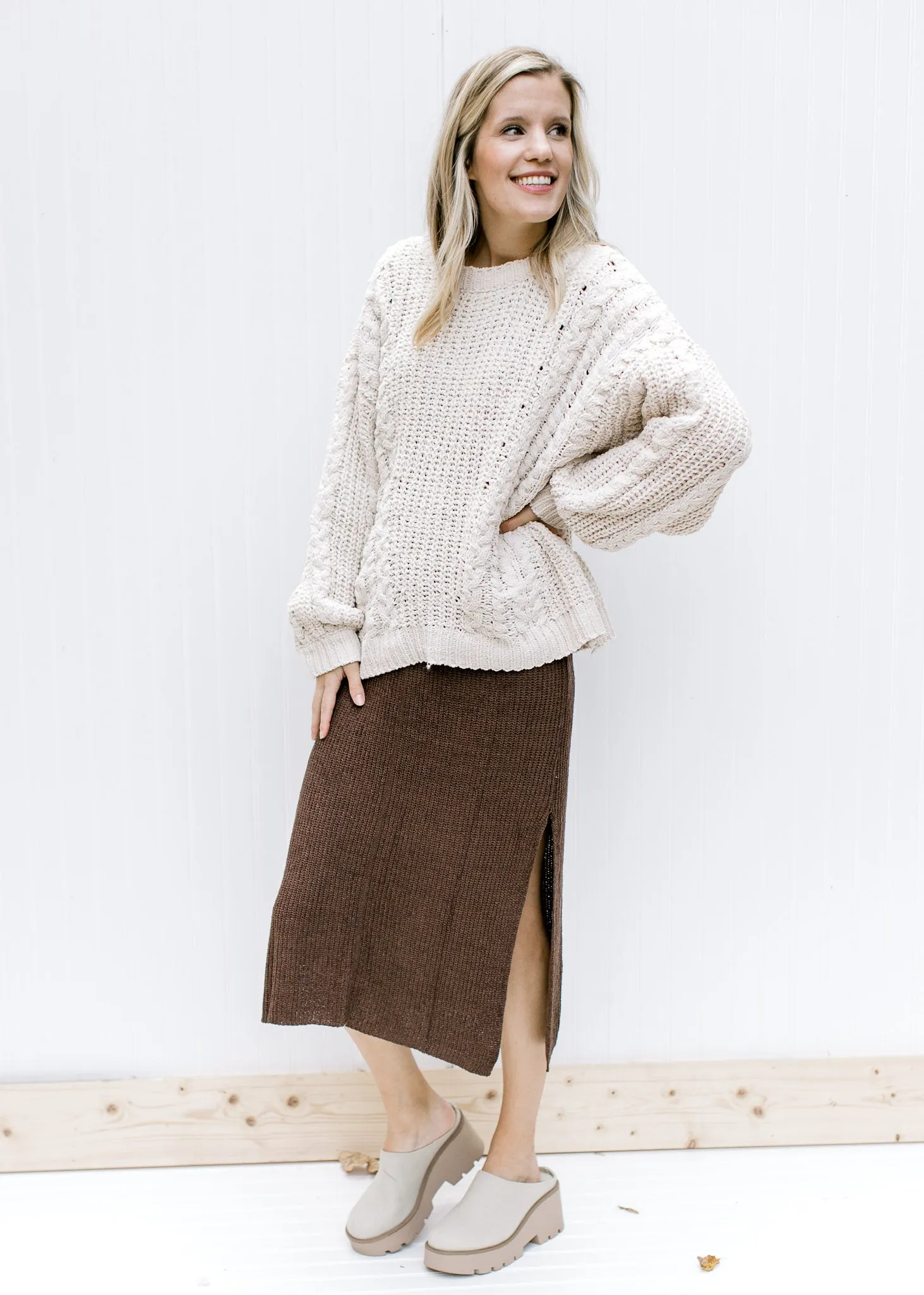 X Brown Layer Me Sweater Dress